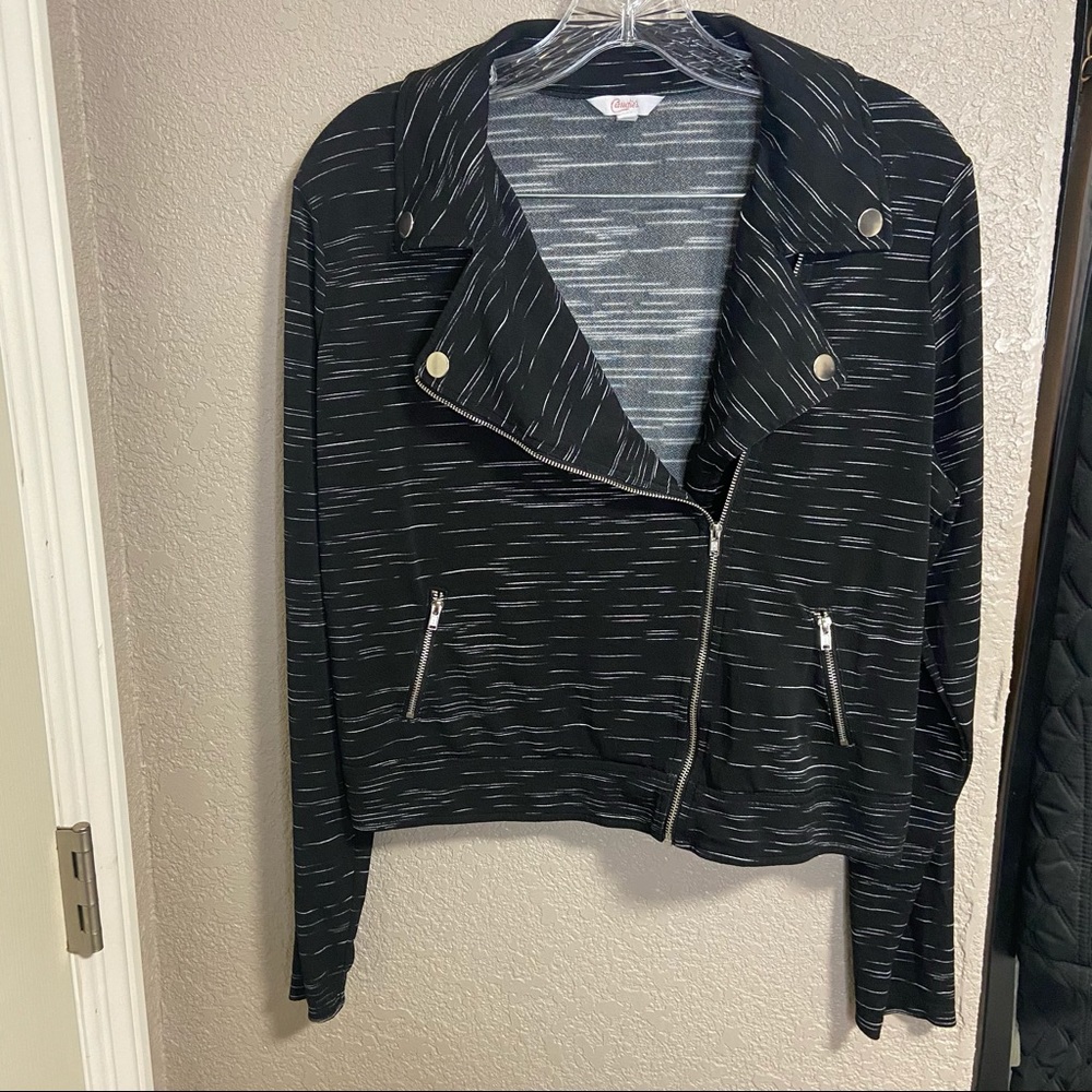 Juniors' Candie's Knit Moto SOFT Jacket Zip Front